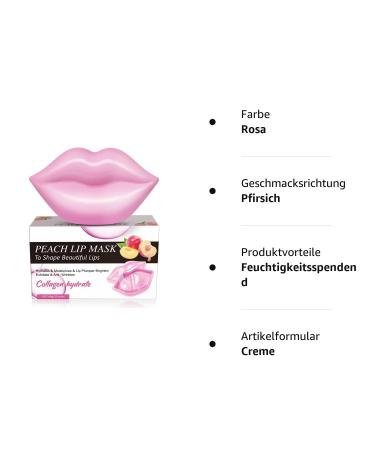 Moisturizing Lip Mask & Pads - 20 Peach Lip Care Treatment for Dry Cracked Lips - Buy Online on GoSupps.com