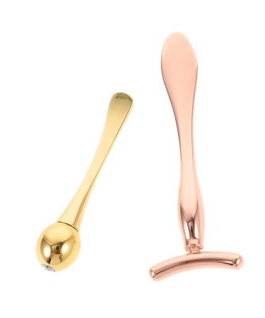 Balacoo 2 Sets Eye Massage Roller Head T-bar Set Reduce Dark Circles Under Eyes Beauty Tools for Eye Massage Stick Skin Care Tool Eye Creams Eye Roller Facial Face