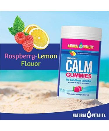 Natural Vitality Calm Gummies - Raspberry Lemon Anti-Stress Formula, 120 Count - Buy Online on GoSupps.com