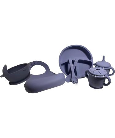 Baby Feeding Set: Soft Silicone Pack of 7 - Bib, Suction Bowl, Divided Plate, Straw, Snack Cup, Spoon, Fork - Promotes Self-Feeding Skills - Ideal Gift for Newborns, Baby Showers, Gender Reveals - Buy Online on GoSupps.com