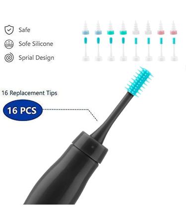 Q Grips Ear Wax Remover - Soft Spiral Tool with 16 Replacement Heads | Safe & Reusable Earwax Removal Kit - Gift Set (Black) - Buy Online on GoSupps.com
