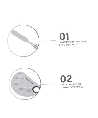 POPETPOP Nail Art Display Set - 3 Palette Mixing Plates & Stainless Steel Tools for Perfect Make-Up & Manicure - Buy Online on GoSupps.com