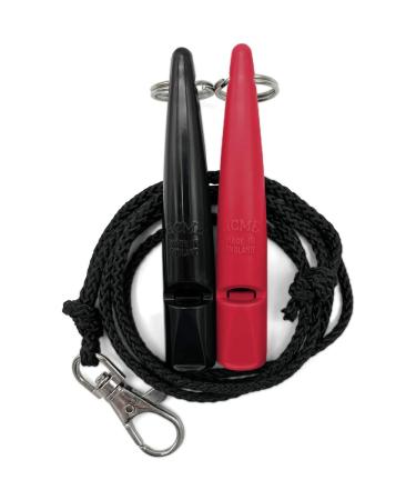 Acme dog whistle No.211.5 with pipe band |In a double pack |2 pipes including 2 ligaments |Ideal for the recall - loud and far -reaching (Black + Hot Pink)
