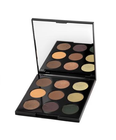Palladio Ultimate 9-Count Eyeshadow Palette Talc-Free Formula High Pigmented Shades in A Mix of Matte & Shimmer Finishes Blendable Long Lasting Colorful Professional-Grade Makeup (Natural Earth)