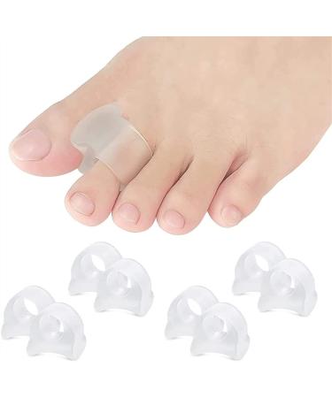 HAILIA 4 Pairs Clear Toe Separators Toe Spacer for Bunion Corrector Gel Toe Separators Suitable for Bunion Pain Relief Separating Overlapping Toes Drift Pain