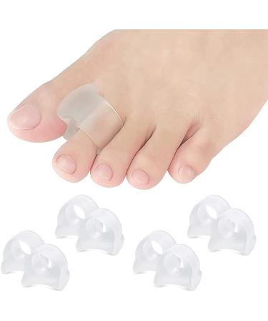 Wlype 4 pairs of transparent toe spreaders toe spreaders to correct bale toes gel toe spreaders suitable for pain relief for bale toes for separating overlapping toes