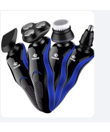 Electric Shaver for Men Rechargeable Wet/Dry Waterproof Cordless Portable Ideal Gift Beard Shaver Head shaver 4D Rotary 4-in-1 Face Nose Hair Trimmer - Buy Online on GoSupps.com