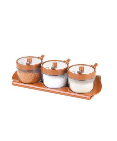 Seasoning Box - Seasoning Jar Seasoning Bottle Set Kitchen Glass Seasoning Set Of 3 (Color : A) (B)