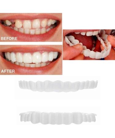 Xiaocui Provisional Dentures - 3 Pairs of Snap-On Instant Smile Teeth Veneers | Comfort Fit Flex Cosmetic Dentistry Stickers with Toothbrush | One Size Fits All - Buy Online on GoSupps.com