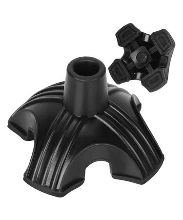 Tovmekdjn Non-Slip Four-Base Cane Tip Self-Standing Four-Base for Cane Four-Legged Cane Foot Cover 2 PCS