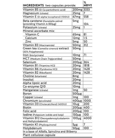 Viridian - Sports Formula Multivitamin - 60 Veg Caps | with 31 Vitamins Minerals & Botanicals | Optimal Nutrition Reduce Tiredness & Fatigue | for Men & Women | Nutritionist Formulated - Buy Online on GoSupps.com