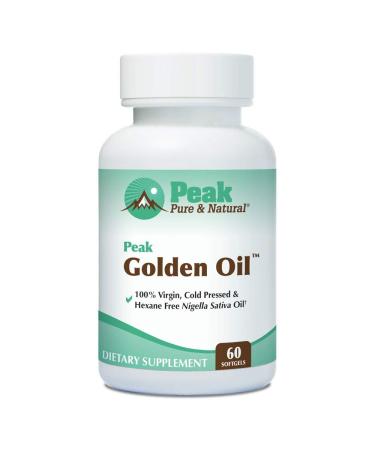 Peak Pure & Natural, Peak Golden Oil Cold Pressed Organic Black Seed Oil Supplement - Black Seed Oil for Digestive Health, Skin Nutrition, Joint Comfort - 60 Capsules