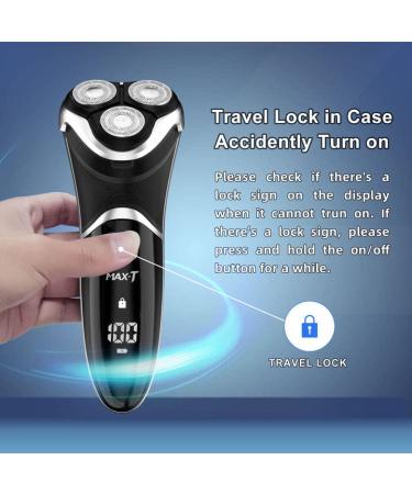 Electric Shaver for Men  MAX-T Quick Rechargeable Electric Razor Wet Dry Rotary Shaver with Pop Up Trimmer and LED Display  IPX7 100% Waterproof (8101 with Adapter Charger) 8101-adapter - Buy Online on GoSupps.com