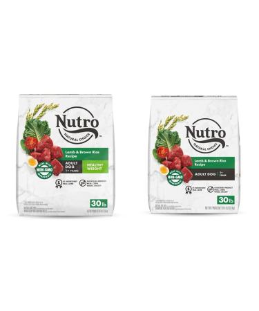NUTRO Natural Choice Adult Dry Dog Food Healthy Weight Lamb & Rice Recipe 13.61kg (30LB) Bag & Natural Choice Adult Dry Dog Food Lamb & Rice Recipe 13.61kg (30LB) Bag Dog Food + Dog Food 13.61kg Lamb 13.6 kg (Pack of 1)