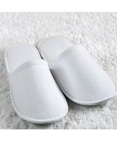 Holdfiturn 20 Pairs Disposable Slippers Closed Toe Fabric Spa Slippers White Unisex Spa Hotel Guest Slippers for Home Party Travel - Buy Online on GoSupps.com
