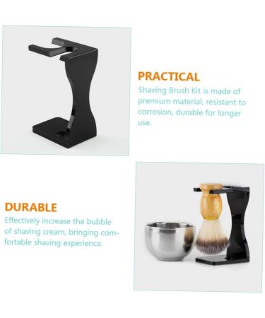 Minkissy 4 Set Shaving Brush & Razor Holder - Premium Salon Tools for Men | Acrylic Storage & Shaving Accessories - Buy Online on GoSupps.com