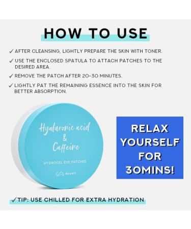 Misoli Hyaluronic Acid & Caffeine Hydrogel Eye Patches - Under Eye Treatment for Puffy Eyes, Dark Circles & Puffiness - Buy Online on GoSupps.com