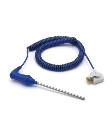 Compatible with Mindray VS800 Oral Temperature Probe 2 FT Reusable Oral Sensor Spring Probe with 4 pins Connector
