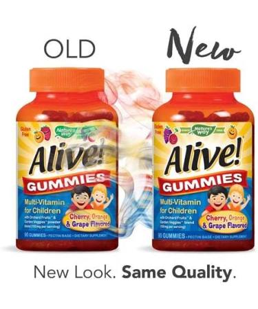 Nature's Way Alive! Children's Gummy Multivitamins - 90 Gluten-Free Gummies, Fruit & Veggie Blend, Pack of 2 - Buy Online on GoSupps.com