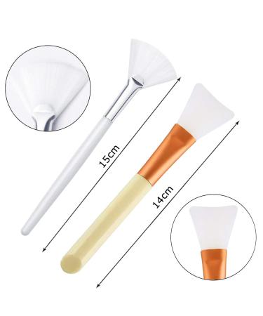Silicone Fan Brushes for Facials - 4 Pcs Face Mask Applicator Set for Makeup & Skin Care - Buy Online on GoSupps.com