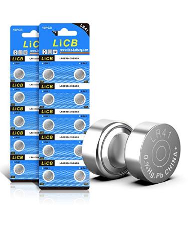 LiCB 20 Pack LR41 AG3 392 384 192 Battery 1.5V Button Coin Cell Batteries 20 Count (Pack of 1)