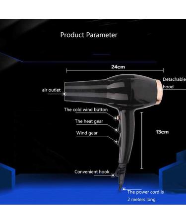 Hairdryer Professional Ionic Hair Dryer 2500W AC Motor Salon Fast Blow Dryers 3 Heat 2 Speed Settings and Cool Shot Button Hair Dryer with Hair Nozzle for Home and Salon Men and Women Small Gift - Buy Online on GoSupps.com