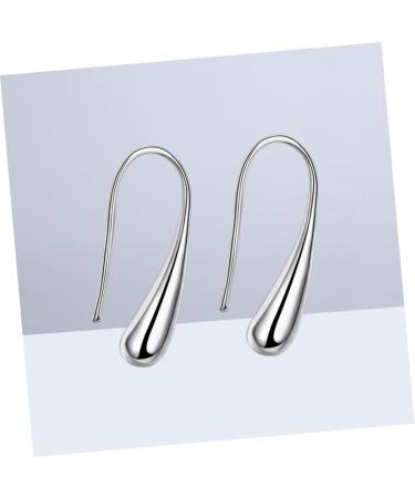CALLARON 2pcs Gifts for An Anniversary Ladies Earrings Gifts for Her Wife Metallic Earrings Silver Earrings Gift for Wife Girl's Earrings Portable Earrings Simple Accessories Ear Hook Miss Medium Silver - Buy Online on GoSupps.com