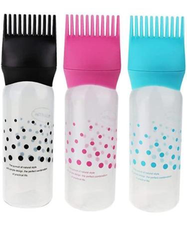 PLAFOPE 3pcs Salon Hair Dye Bottle Hair Root Applicator Bottle Hair Dying Bottles Hair Styling Tools Hair Color Brush Applicator Hair Oiling Bottle Hair Dye Brush Filling Comb - Buy Online on GoSupps.com