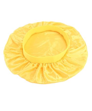 Elastic Wide Band Yellow Sleep Cap for Women | Hair Bonnet Hat for Night Sleeping - Buy Online on GoSupps.com