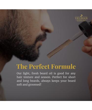  Velihan Beardcare Beard Oil - 30ml - Test Bottle - Beard Care - Short Beard Oil - Long Beard - Beard Fragrance (Unscented (odorless) - Buy Online on GoSupps.com