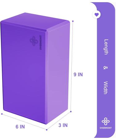 Overmont Yoga Block 2 Pack - Supportive Latex-Free EVA Foam - Non-Slip Surface - for Pilates, Stretching and Meditation - Purple 9*6*3 - Buy Online on GoSupps.com