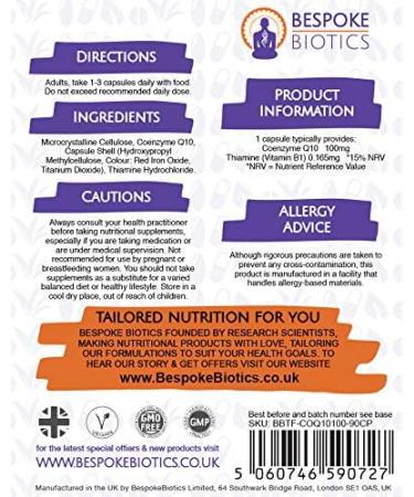 Co Enzyme Q10 100mg | High Absorption COR-Shield 100 | Heart Health Headache Relief Energy Boost | 100% Natural CoQ-10 | B1 Enhanced | UK Made - 90 Caps - Buy Online on GoSupps.com