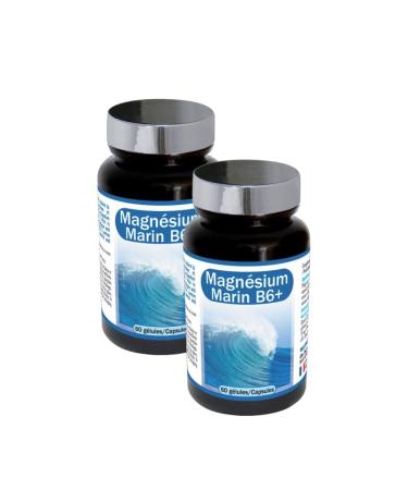 NUTRIEXPERT - Marine Magnesium B6+ - Food Supplement with Magnesium + Vitamin B6 + Lemon Balm - Promotes Nervous System Balance and Well-Being - Reduces Fatigue - Pack of 2 Products