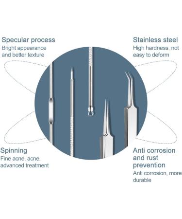 7Pcs Blackhead Remover Tool Set Professional Pimple Spot Popper Acne Comedone Extractor Kit Stainless Steel Blackhead Removal for Blemishs Whitehead Popping Spot Zit Removing with Case(Silver) - Buy Online on GoSupps.com