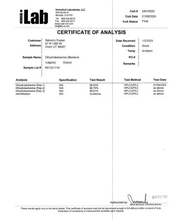 Dihydroberberine Supplement 200mg 60 Capsules - with Organic Ceylon Cinnamon 54X More Bioavailable Than Regular Berberine HCL - Nutri Supplements Dihydroberberine 200mg - 3rd Party Tested - Vegan DihydroBerberine 60 Count  - Buy Online on GoSupps.com