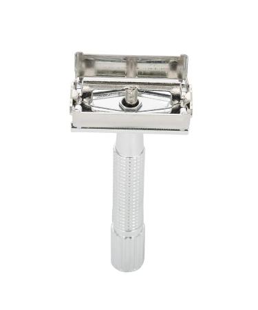 Premium Double Edge Silver Hand Razor for Men - Includes Case | Perfect Beard Grooming Tool - Buy Online on GoSupps.com