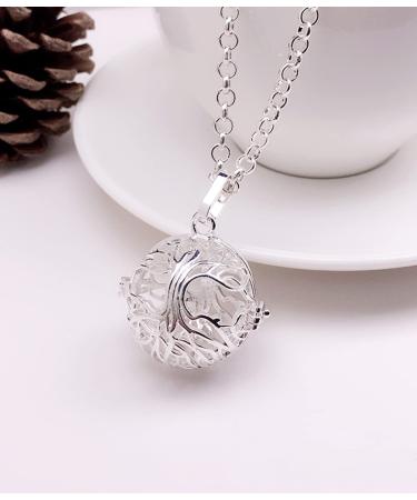 Tree of Life Aroma Diffuser Necklace - Silver-Plated Aromatherapy Pendant with Lava Stones | Perfect Gift for Mother Mother-in-Law Girlfriend - Buy Online on GoSupps.com