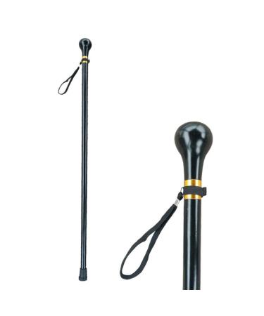 Solid Wooden Cane Wooden Round Head Cane Elderly Walking Stick Walker Crutches (A) Safehappy