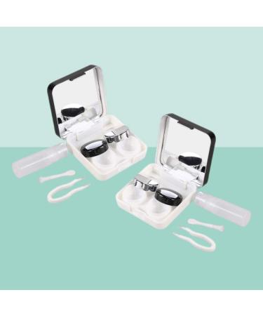 Faruta 2-Part Contact Lens Travel Set - Black Holder with Tweezers & Solution for Women & Girls - International Shipping Available - Buy Online on GoSupps.com