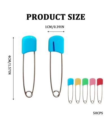50 Mini Baby Safety Needles - Child-Safe Multi-Colored Diaper Pins for Clothes & Saliva Protection - Buy Online on GoSupps.com