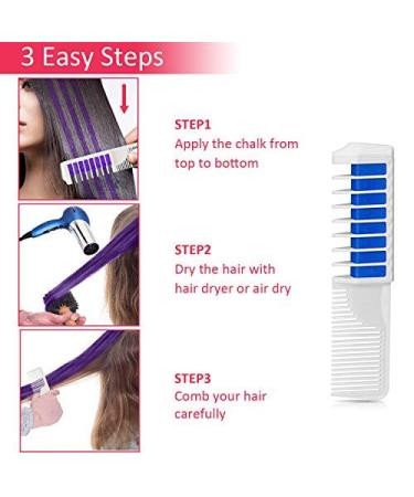 8-Piece Temporary Hair Color Chalk Comb Set for Kids | Instant Hair Dye for Parties & Cosplay - Includes Gloves & Scarf - Buy Online on GoSupps.com