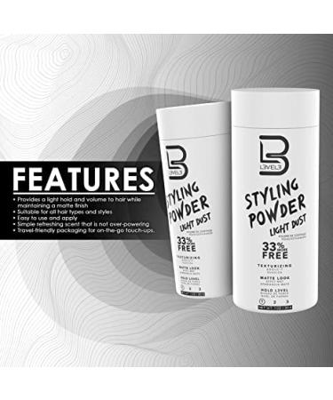 L3 Level 3 Travel Styling Powder - 0.18 oz Mens Hair Powder for Natural Look - Perfect for Travel - Sample Pack (12 White - Buy Online on GoSupps.com