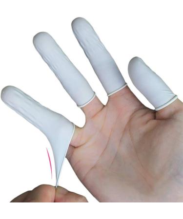 Syrisora Disposable Latex Finger Caps - 300 Pieces Slip-Proof Antistatic Milk White Finger Covers for Safe Contact - Buy Online on GoSupps.com