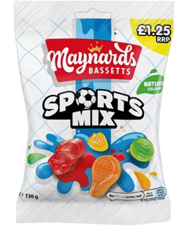10 x Maynardds Bassets Sports Mix Sweets Bag 1.25 PMP 130g - VIMIX | Full Box - Buy Online on GoSupps.com