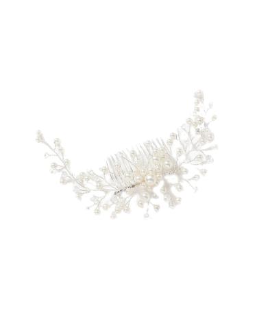 Didiseaon Party Favor Bridal Headpiece Goody Hair Clips for Women Hair Decorations Floral Decor Wedding Hair Side Combs Rhinestone Tiara Women Hair Accessories Bride Decorate Pearl