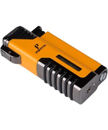 PIPITA Torch Lighter Windproof Cigar Lighter Red Four Jet Flame Adjustable Refillable Inflatable Butane Gas Lighter with Punch (Without Gas) - Buy Online on GoSupps.com