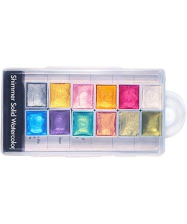 Nail Shiimmer Powder Manicure Solid Pearlescent Pigment Nail Art Dyeing Powder 12Colors Brushes - Buy Online on GoSupps.com