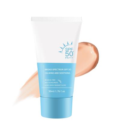 Heartleaf Korean Face Sunscreen Tinted Sunscreen for Face SPF 50 Universal tinted moisturizer Clear Filter Sun Essence Non-Sticky Long Lasting Protection Korean skin care 50ml / 1.76 fl. oz