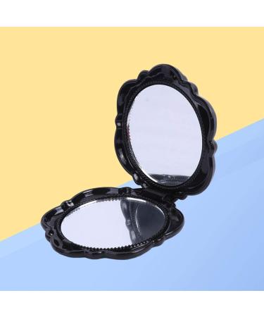 Lurrose Vintage Folding Plastic Rose Compact Mirror | Double Sided Travel Makeup Mirror - Buy Online on GoSupps.com