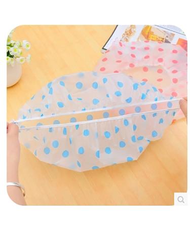 Shuiniba Waterproof EVA Plastic Shower Cap 6 Pack - Large Dot Design - Reusable Shower Caps for Beauty, Salon, Family, Hotel, Travel - Blue/Pink/Yellow - Buy Online on GoSupps.com